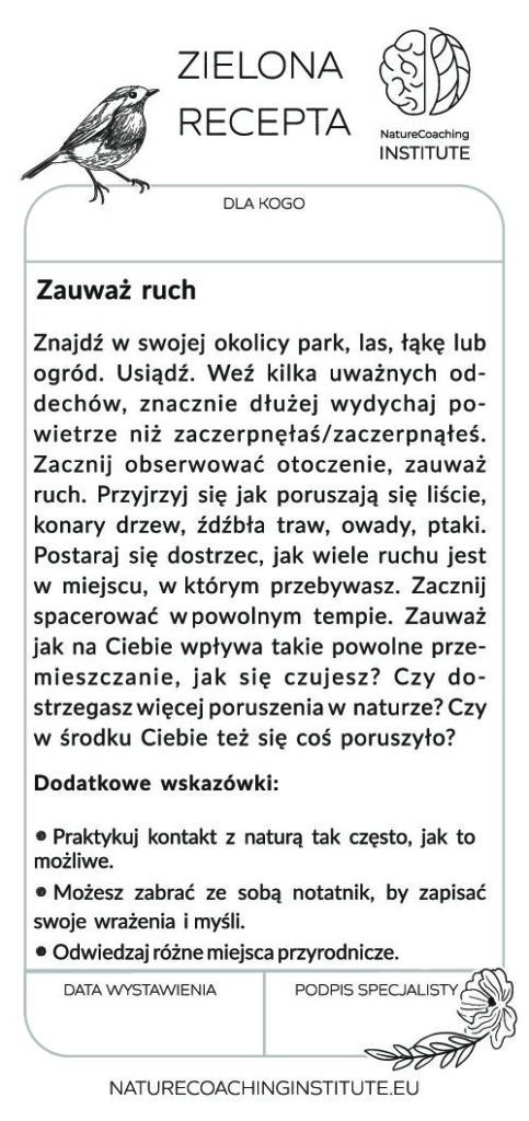 Zielona recepta – ruch